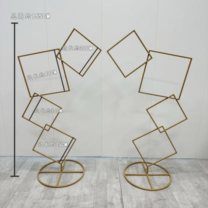 A wrought iron flower stand road guide