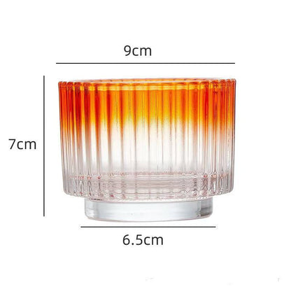 A gradual change of color candle cup empty glass candlestick