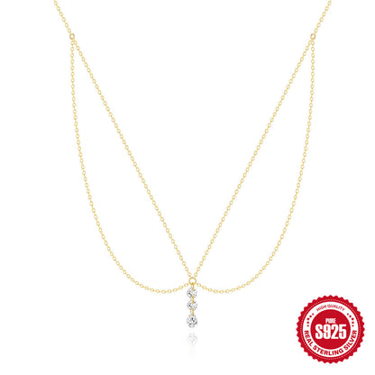 A S925 Double Diamond Necklace