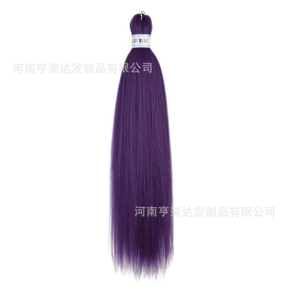 A EZ Color 26inch Women Chemical Fiber Long Straight Hair Large Easy Braided Hair Low Temperature Silk Long Straight Hair Wig
