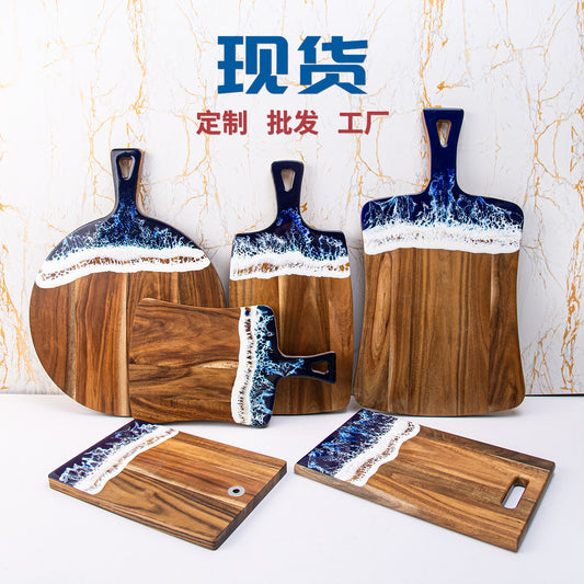 A Acacia wood cutting board cutting board whole wood steak plate fruit bread chopping board kitchen household solid wood