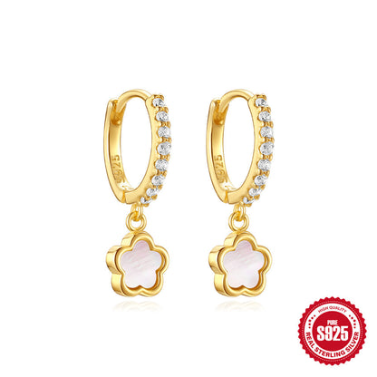A S925 Sterling Silver Diamond Earrings