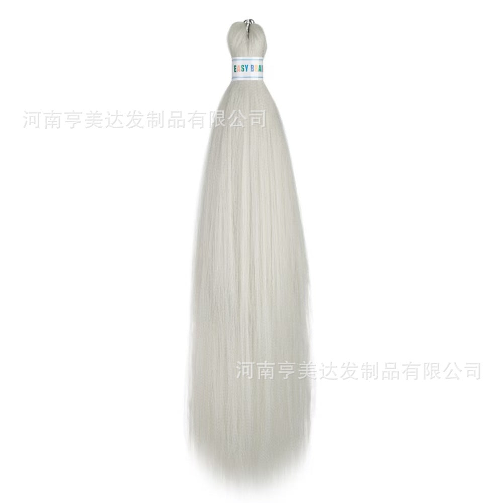 A EZ Color 26inch Women Chemical Fiber Long Straight Hair Large Easy Braided Hair Low Temperature Silk Long Straight Hair Wig