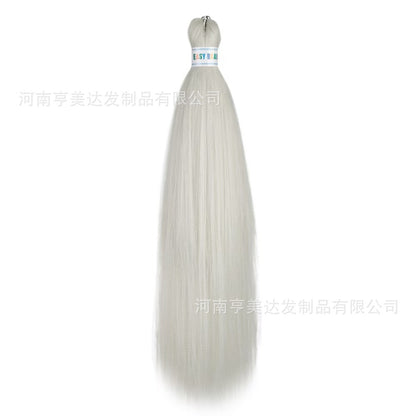 A EZ Color 26inch Women Chemical Fiber Long Straight Hair Large Easy Braided Hair Low Temperature Silk Long Straight Hair Wig