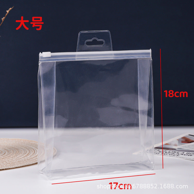 A transparent matte pvc zipper bag, cosmetic skin care tool storage bag, transparent jewelry packaging bag
