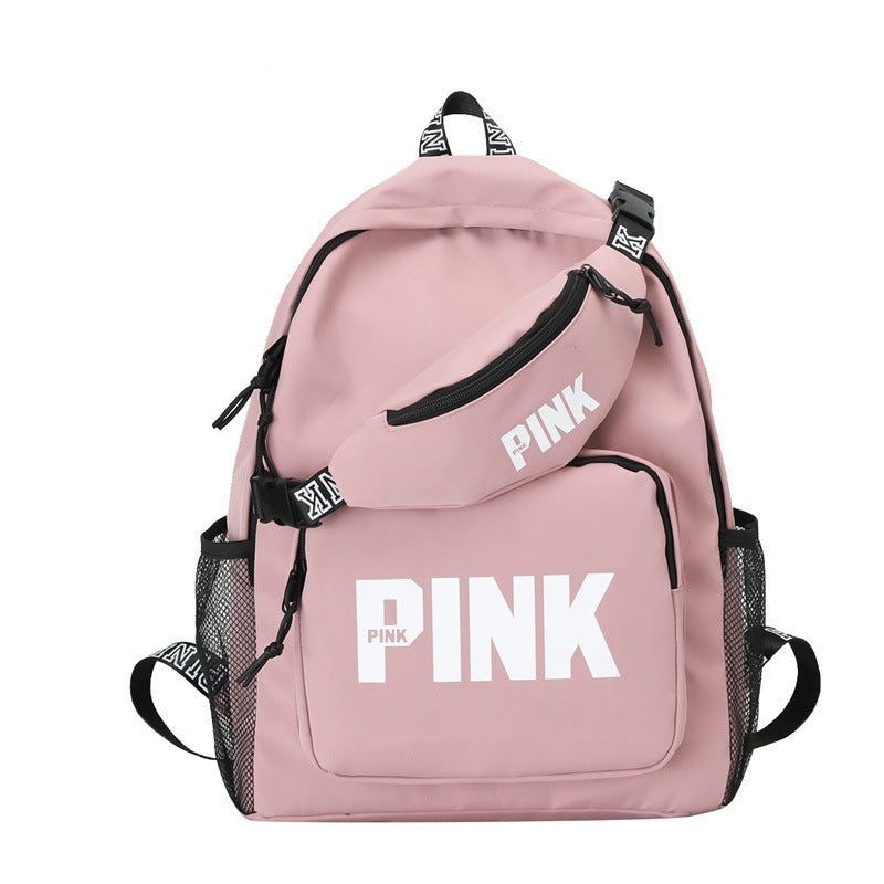 A pink backpack cross-border foreign trade women's bag backpack sequined laser student bag logo