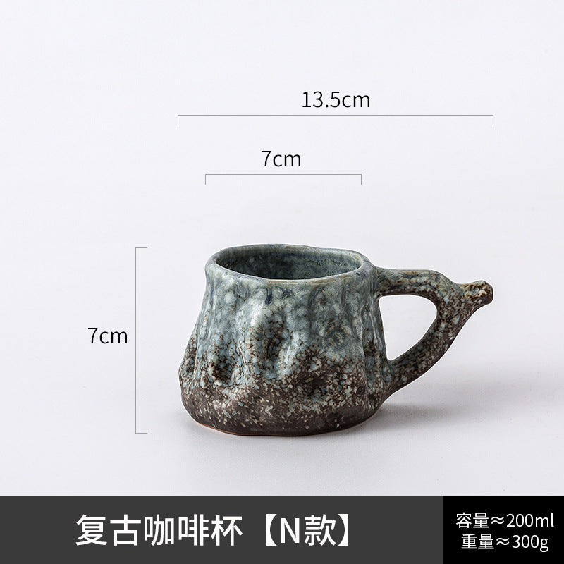 A ceramic coffee cup and saucer set