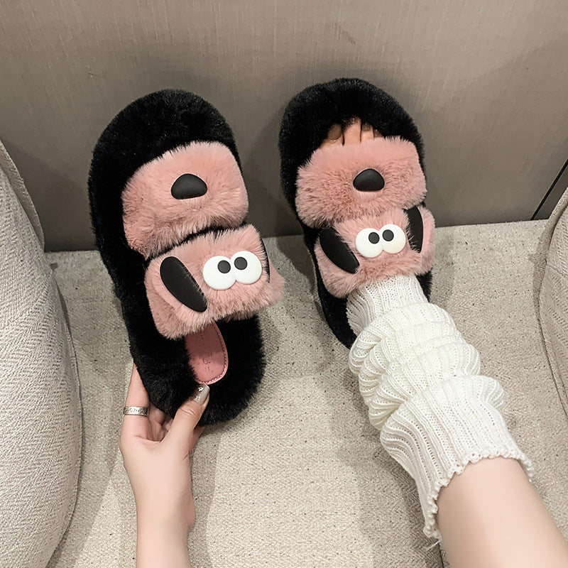 A cartoon plush slipper
