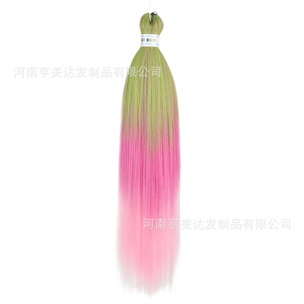 A EZ Color 26inch Women Chemical Fiber Long Straight Hair Large Easy Braided Hair Low Temperature Silk Long Straight Hair Wig - Mixbatch