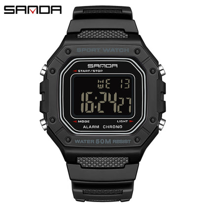 A fashionable small square electronic watch male and female students Korean version simple multi-function luminous waterproof watch factory wholesale