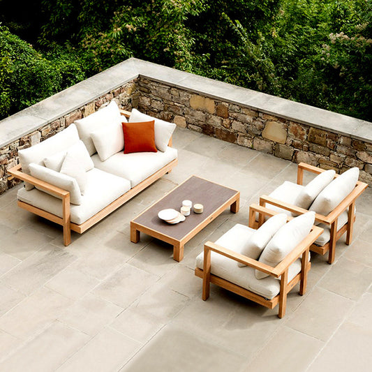 A Nordic outdoor sofa combination teak villa courtyard garden furniture B & B wind outdoor terrace solid wood small coffee table - Mixbatch