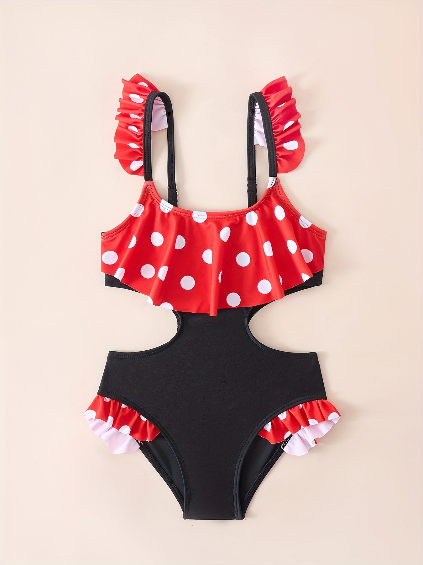 A new girls swimsuit ruffle leaf edge fish scale pattern - Mixbatch