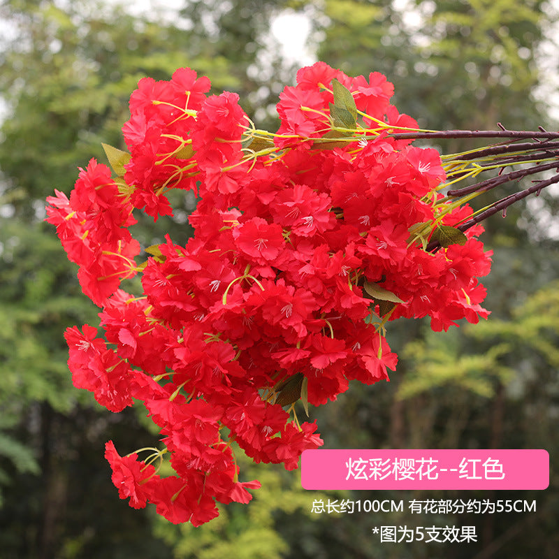 A simulated cherry blossom branch cherry blossom tree plastic wedding decoration peach blossom pear blossom indoor living room ceiling simulated flower fake flower