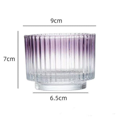 A gradual change of color candle cup empty glass candlestick
