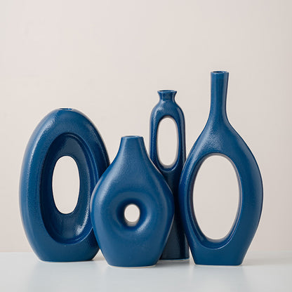 A Creative Nordic Art Ceramic Vase Ornament Living Room TV Cabinet Wine Cabinet Flower Arrangement Ornament Model Room Flower Ware