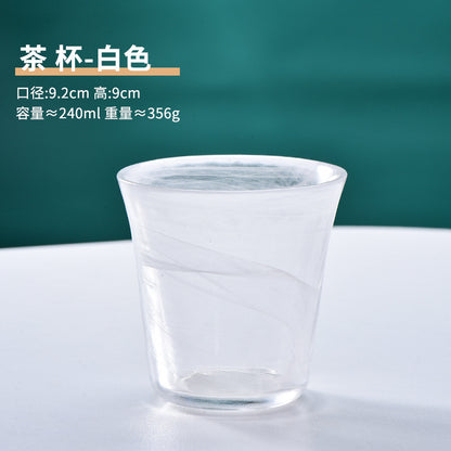 A Flanged glass dish set Plate tableware Living room Home Chinese creative ink fruit salad bowl Rice bowl