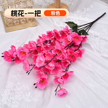 A Simulation Cherry Blossom Branch Cherry Blossom Tree Plastic Peach Blossom Arrangement Wedding Ceiling Decoration Indoor Home Tabletop Ornament