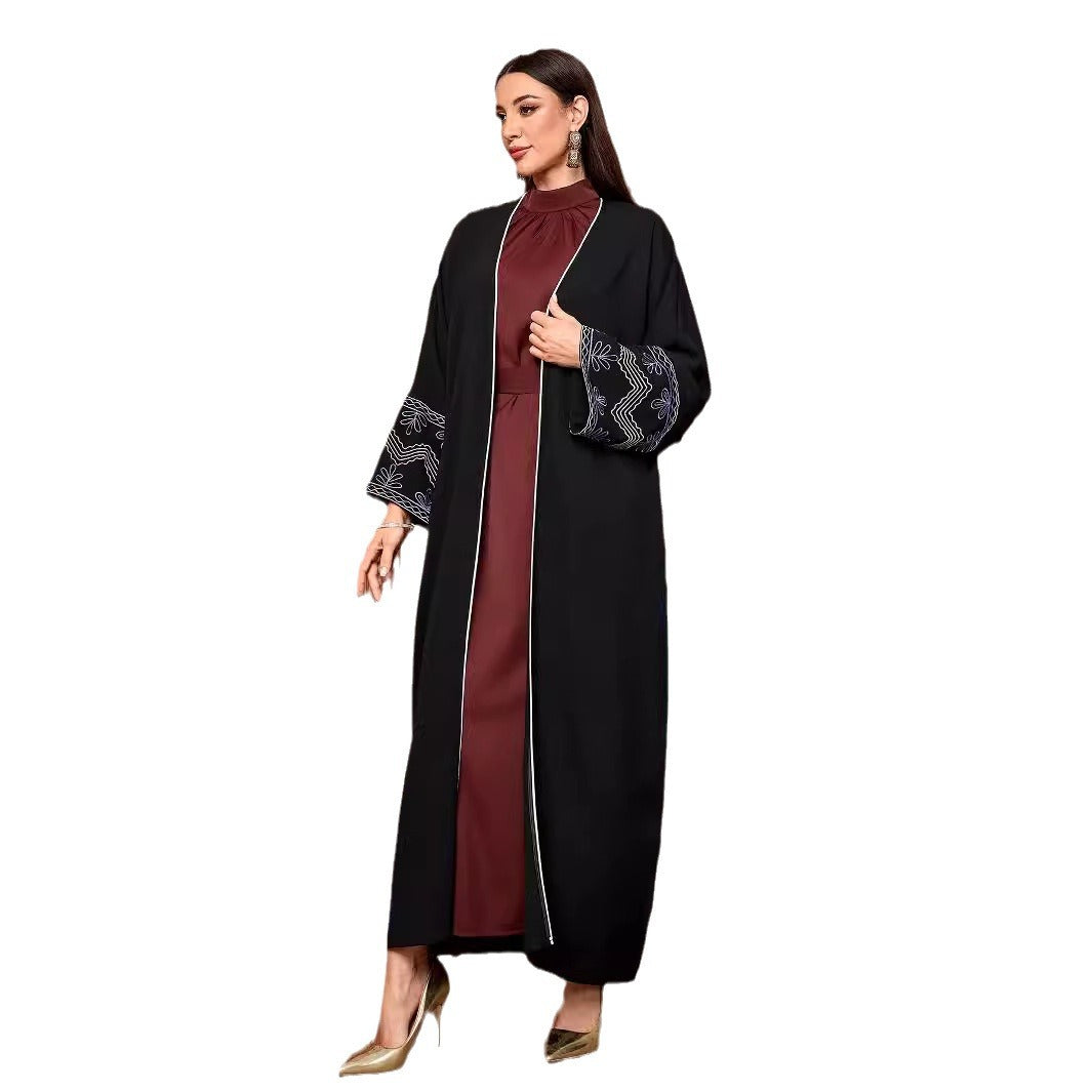 Abaya Muslim robe elegant fashion cardigan dress spot cross-border embroidery 2024 autumn new - Mixbatch
