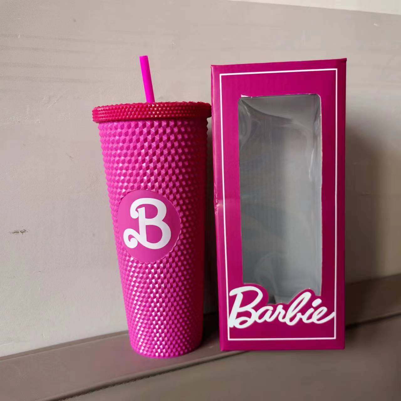 A baby Thailand Vietnam spot color box double layer random cup gem plastic cup straw cup water cup Barbie durian cup - Mixbatch