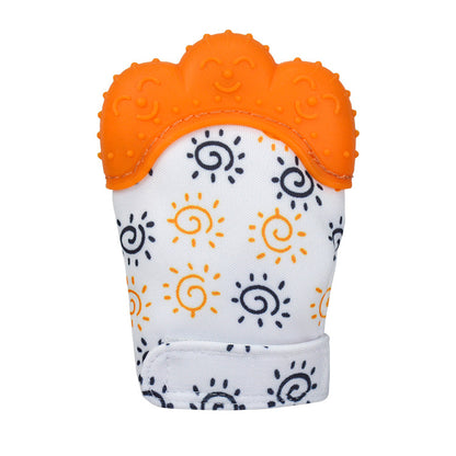 A Silicone molar gloves Food grade Baby imitation finger molar stick Hand guard Sound toy