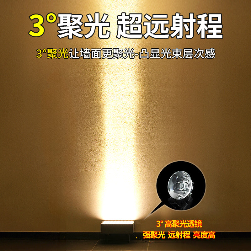 A solar wall washer beam spotlight a beam of light outdoor waterproof building exterior wall lighting led spotlight