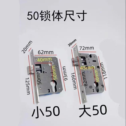 A Wooden door Interior door Fingerprint lock body Double active double fast lock body