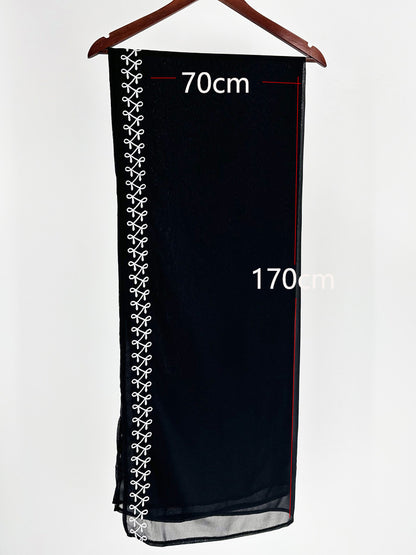 New Muslim fashion temperament elegant cardigan robe bat sleeve embroidered headscarf - Mixbatch