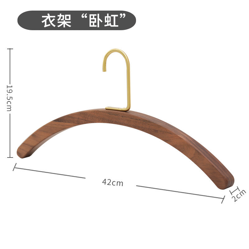 A semi-circular black walnut solid wood hanger
