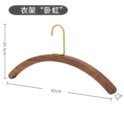 A semi-circular black walnut solid wood hanger