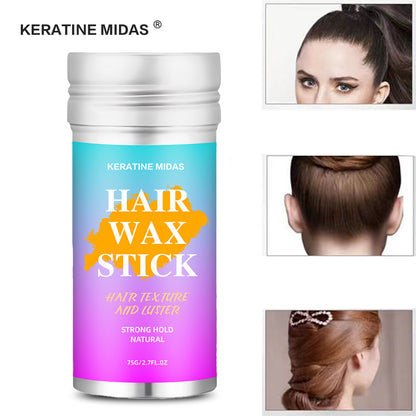A Keratine Midas 75G styling hair wax stick for men and women styling frizzy broken hair finishing cream styling aluminum can hair - Mixbatch