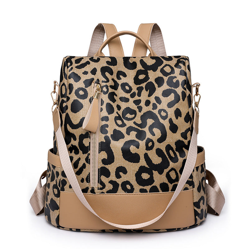 A European and American retro leopard print backpack women's bag - Mixbatch