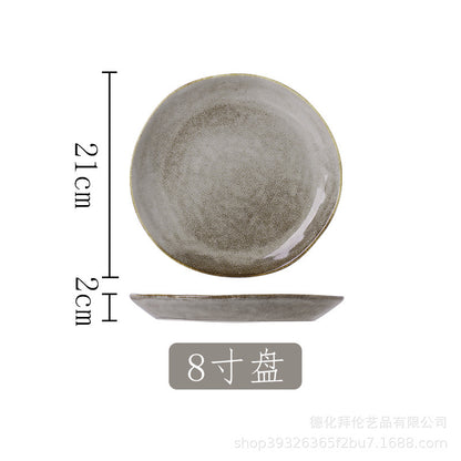 A Japanese kiln ceramic tableware creative hotel steak plate