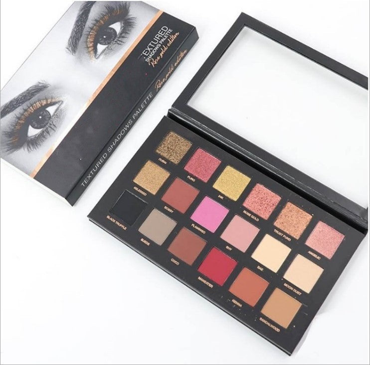 A huda 18-color eyeshadow 1st generation 3rd generation desert eyeshadow gold empowered inverted rose snowflake 18-color eyeshadow - Mixbatch