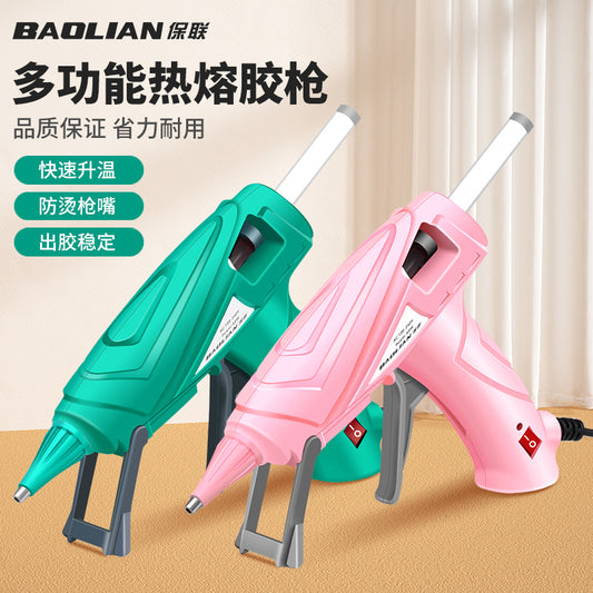 A hot melt glue gun