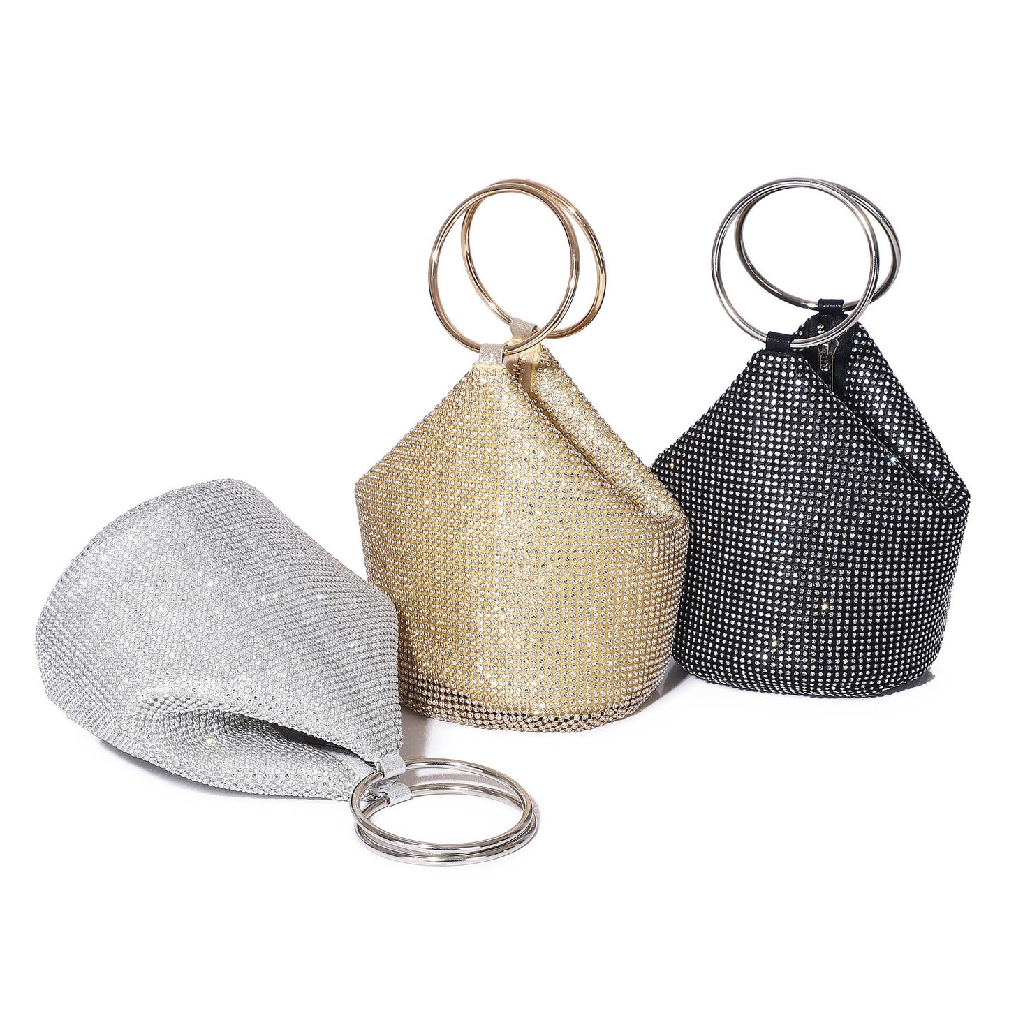 A new cross-border diamond-encrusted dinner bag, portable vegetable basket, rhinestone evening bag,