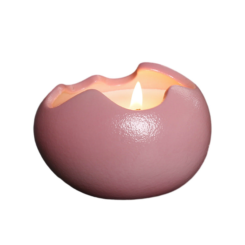 A Creative Eggshell Ceramic Candle Cup