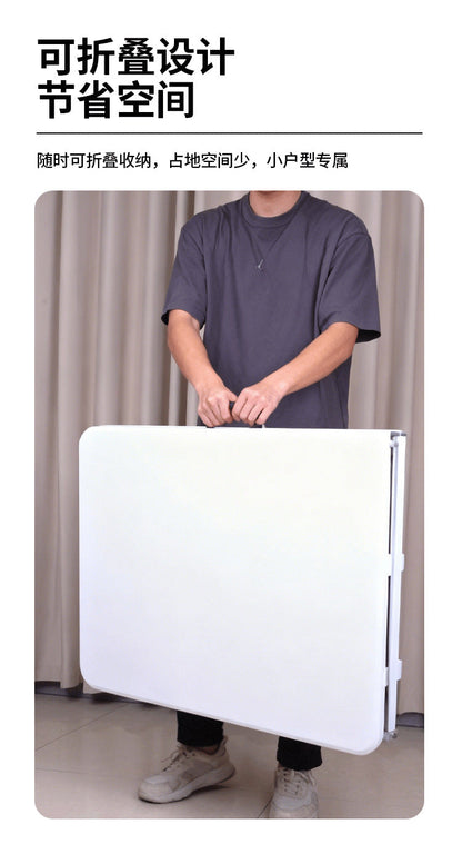 A 180 blow molding folding table HDPE plastic strip table Portable simple hollow table, simple conference table