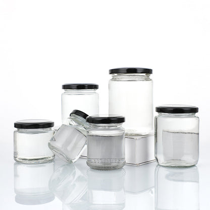A Sealed transparent honey bottle Round glass jam vegetable bottle Canned bottle Chili sauce, honey jar - Mixbatch