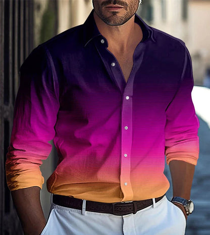 A long-sleeved shirt with gradual change of color