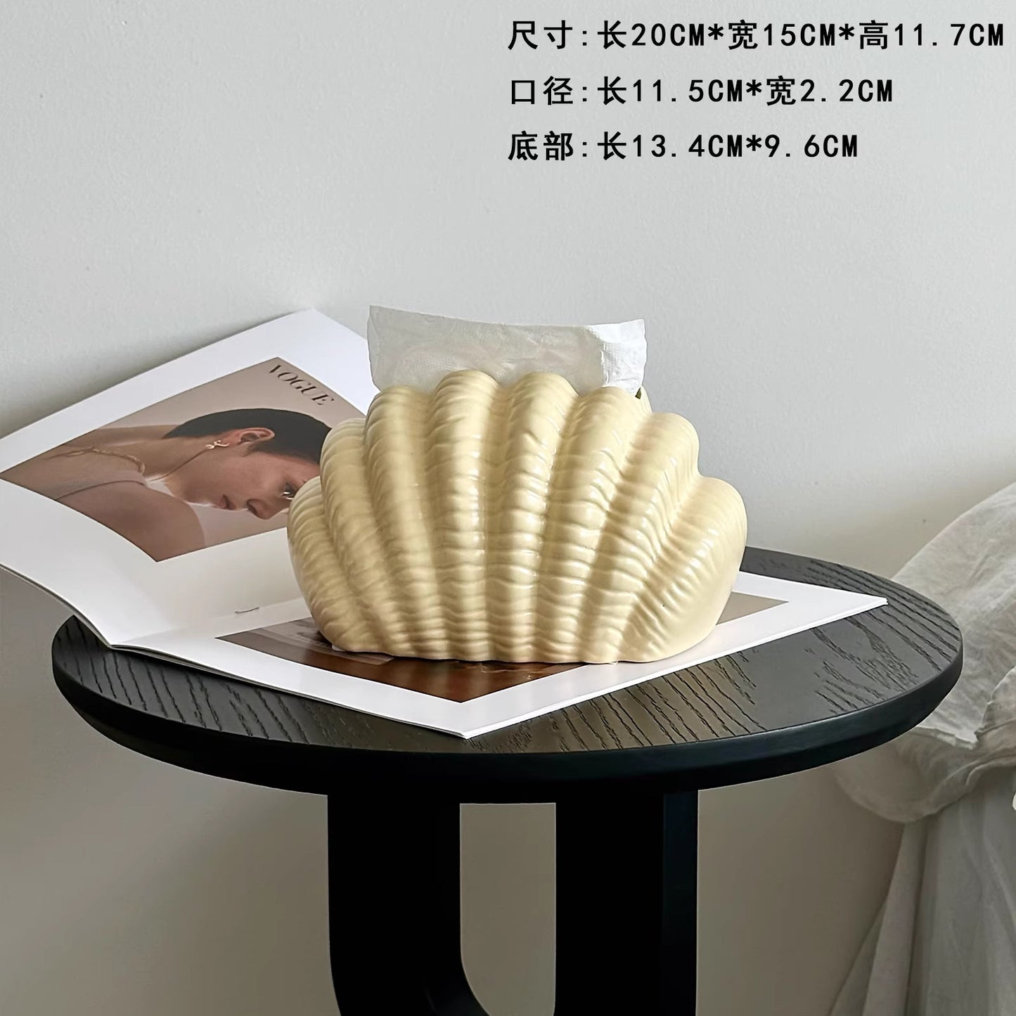 A ceramic tissue box ornament