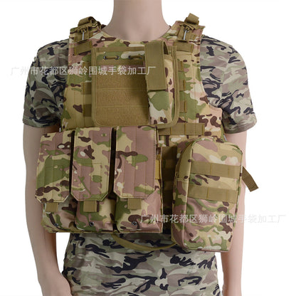 Amphibious tactical vest, python camouflage molle system, cycling sports outdoor tactical vest, real CS