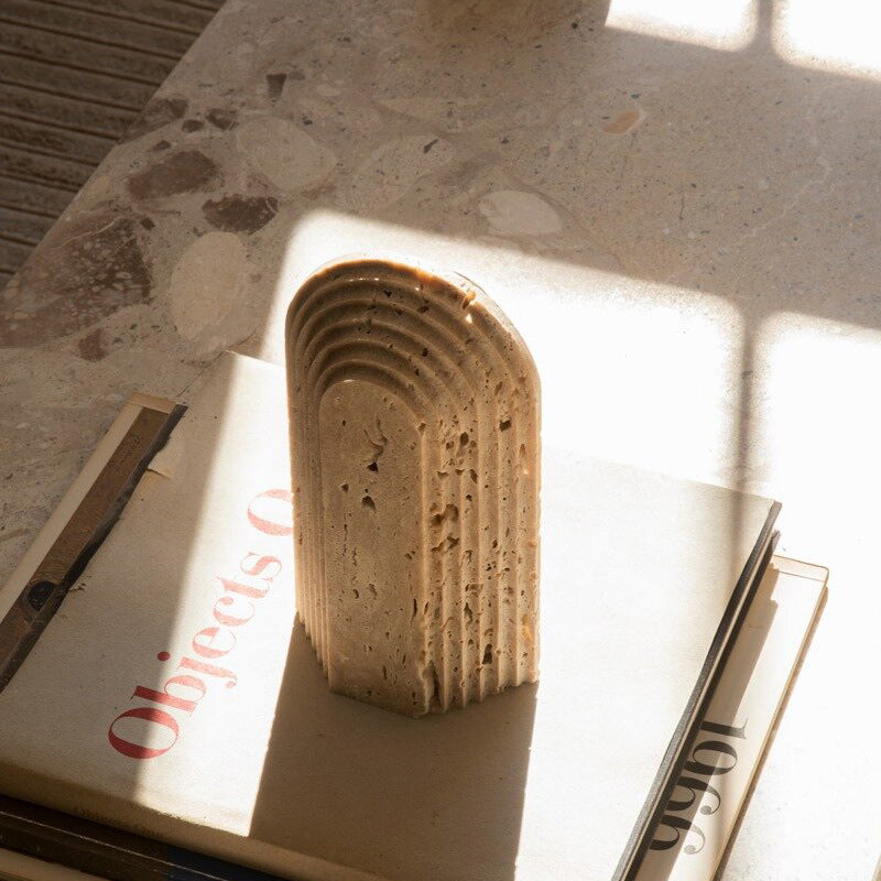 A geometric simulation travertine ornament