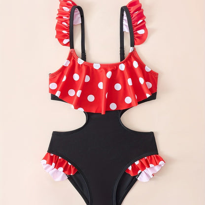 A new girls swimsuit ruffle leaf edge fish scale pattern - Mixbatch