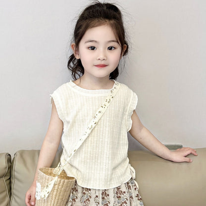 A new girls vest suit summer new women's treasure Korean version foreign style thin children's summer mosquito-proof pants off