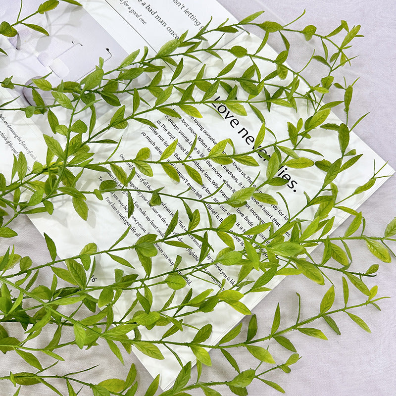A large willow leaf new willow leaf simulation green plant wedding hall wall hanging home garden plant wall