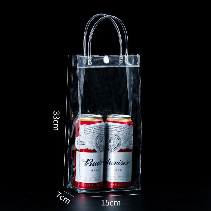A Spot plastic pvc tote bag, transparent gift packaging bag, milk tea with hand gift, hi candy, portable pvc packaging bag