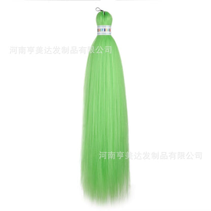 A EZ Color 26inch Women Chemical Fiber Long Straight Hair Large Easy Braided Hair Low Temperature Silk Long Straight Hair Wig - Mixbatch