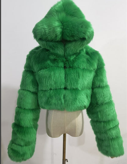 A fur coat imitation fox fur