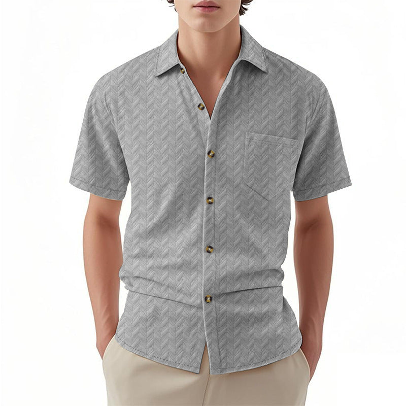 A Men's Solid Color Short Sleeve Shirt