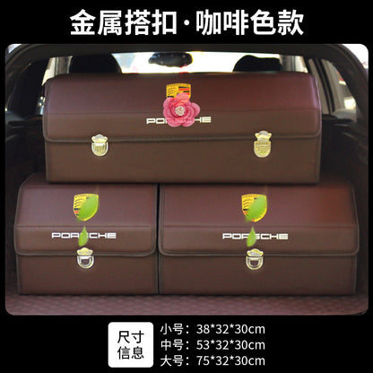 A trunk leather storage box